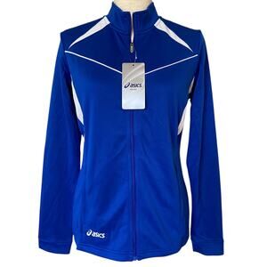NEW ASICS Junior's Cali Track Sports Jacket Blue Size XL Full Zip Soccer